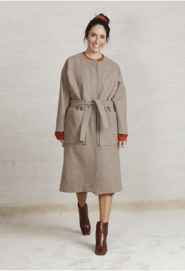 A01 Coat Agata Mud Wool